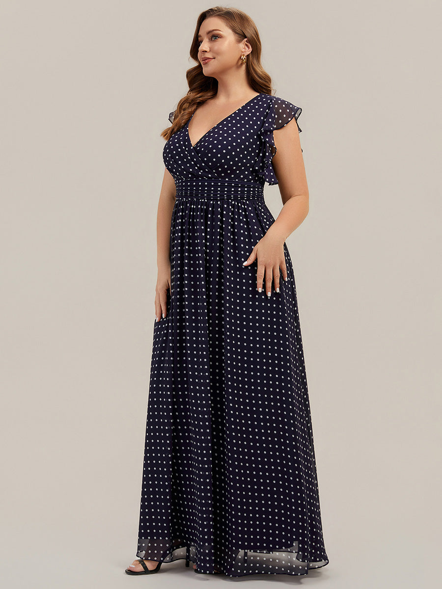 Plus Size Chiffon Pleated A-Line Back Cutout Bridesmaid Dress