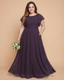 Avenleigh Plus Size Classic A-Line Chiffon Bridesmaid Dress with Clean Silhouette - N0341