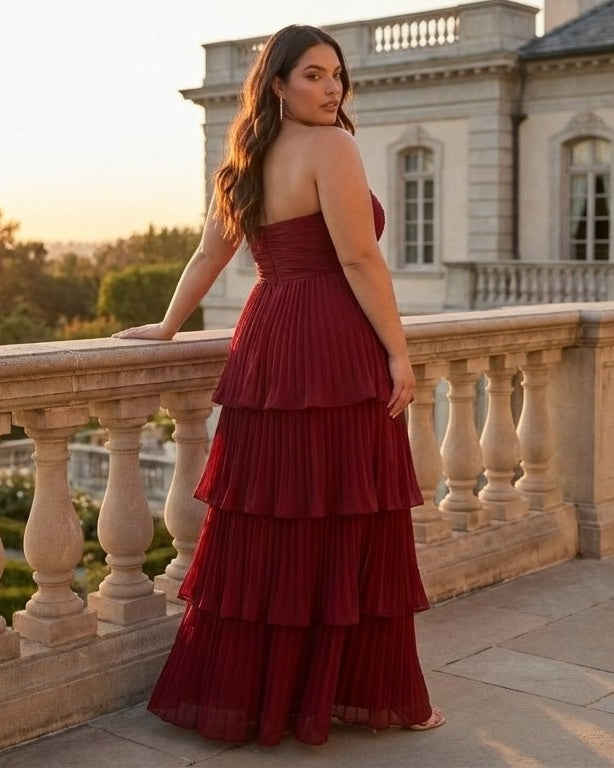 Chantarae Sophisticated Plus Size A-Line Chiffon Bridesmaid Gown - N0374