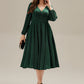 Plus Size Glitter long Sleeve Midi Dress With Pocket