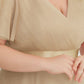 Women's Floor-Length Plus Size Formal Bridesmaid Dress with Short Sleeve