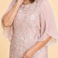 Plus Size Mother of the Bride Dress with Floral Embroidery and Chiffon Sleeves Elegant Formal Gown