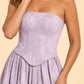 Plus Size Floral Burnout Bridesmaid Dress with Removable Straps and Lace Up Back