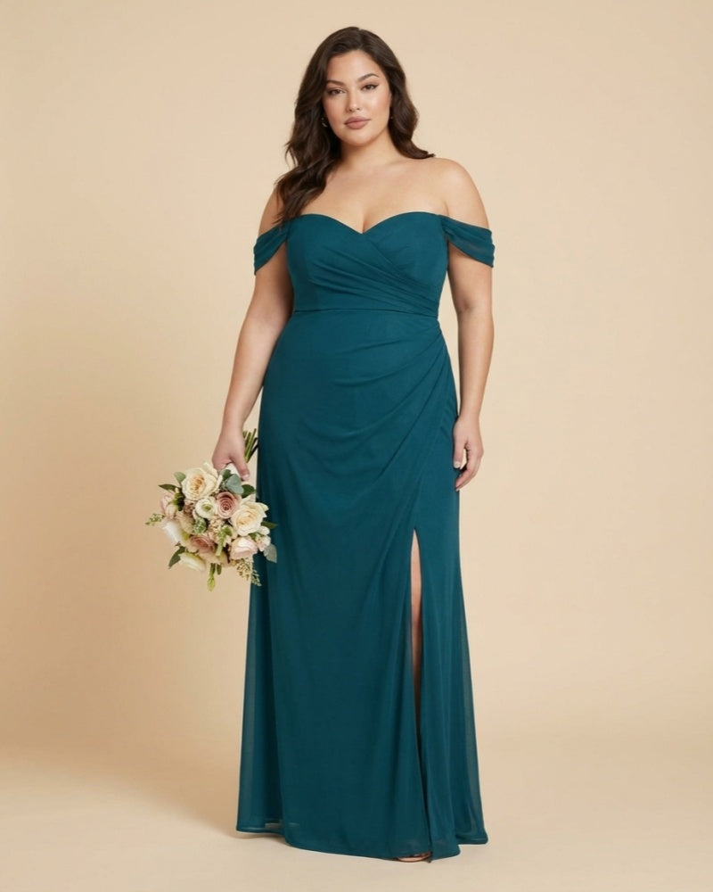 Elanthia Sexy Plus Size Sheath Bridesmaid Dress with Convertible Design for Wedding-N0345