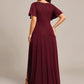 Plus Size Glitter Ruffled High-Low Front Slit Evening Dress