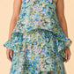 Romantic Floral A-Line Bridesmaid Dress with Flowing Tiered Skirt