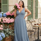 Silvarelle Elegant Plus Size Sheath Chiffon Bridesmaid Dress with Flowing Fit for Wedding -N0364