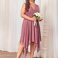 Plus Size Double V Neck Ruched-Waist Midi Chiffon Bridesmaid Dress