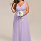 Plus Size Strapless V-Neck A-Line Lace-Up Bridesmaid Dress
