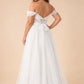 Plus Size A-Line Tulle Bridesmaid Dress with Ruched Slit Detail