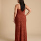 Silvarelle Plus Size Modern Sheath Lace Bridesmaid Dress with Floral Texture for Wedding -N0354