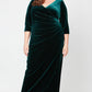 Plus Laurie Surplice Neckline Velvet Dress