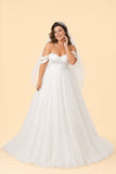 Dreamy Princess Wedding Dress for Curvy Brides with Corset Top and Flowy A-Line Silhouette