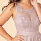 Plus Size Lace Bridesmaid Dress with Slit and Pockets Elegant A-Line Chiffon Open Back Formal Gown