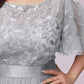 Plus Size Women's Embroidery Evening Dresses with Short Sleeve