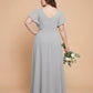 Avenleigh Plus Size Classic A-Line Chiffon Bridesmaid Dress Floor Length for Wedding - N0329