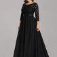 Simple Plus Size Lace Evening Dress with Half Sleeves