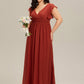 Plus Size Chiffon Pleated A-Line Back Cutout Bridesmaid Dress