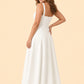 Elegant Plus Size A-Line Bridesmaid Dress with Pockets and Open Back