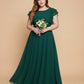 Avenleigh Graceful Plus Size Chiffon A-Line Bridesmaid Gown with Flowing Skirt - N0332
