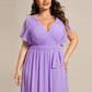 Plus Size Chiffon Tie-Waist Evening Dress