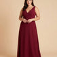 Silvarelle Plus Size Modern Lace Sheath Bridesmaid Dress with Fitted Silhouette for Wedding -N0367