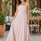 Elegant Plus Size A-Line Bridesmaid Dress with Pockets and Open Back