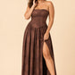 Plus Size Floral Burnout Bridesmaid Dress with Removable Straps and Lace Up Back