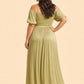 Elegant Plus Size Bridesmaid Dress with Pleated A-Line Silhouette