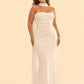 Elegant Plus Size Bridal Gown with Asymmetrical Draping Corset Boning Scarf Accent and Open Back