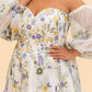 Plus Size A-Line Wedding Dress with Detachable Puff Sleeves and Embroidered Mesh