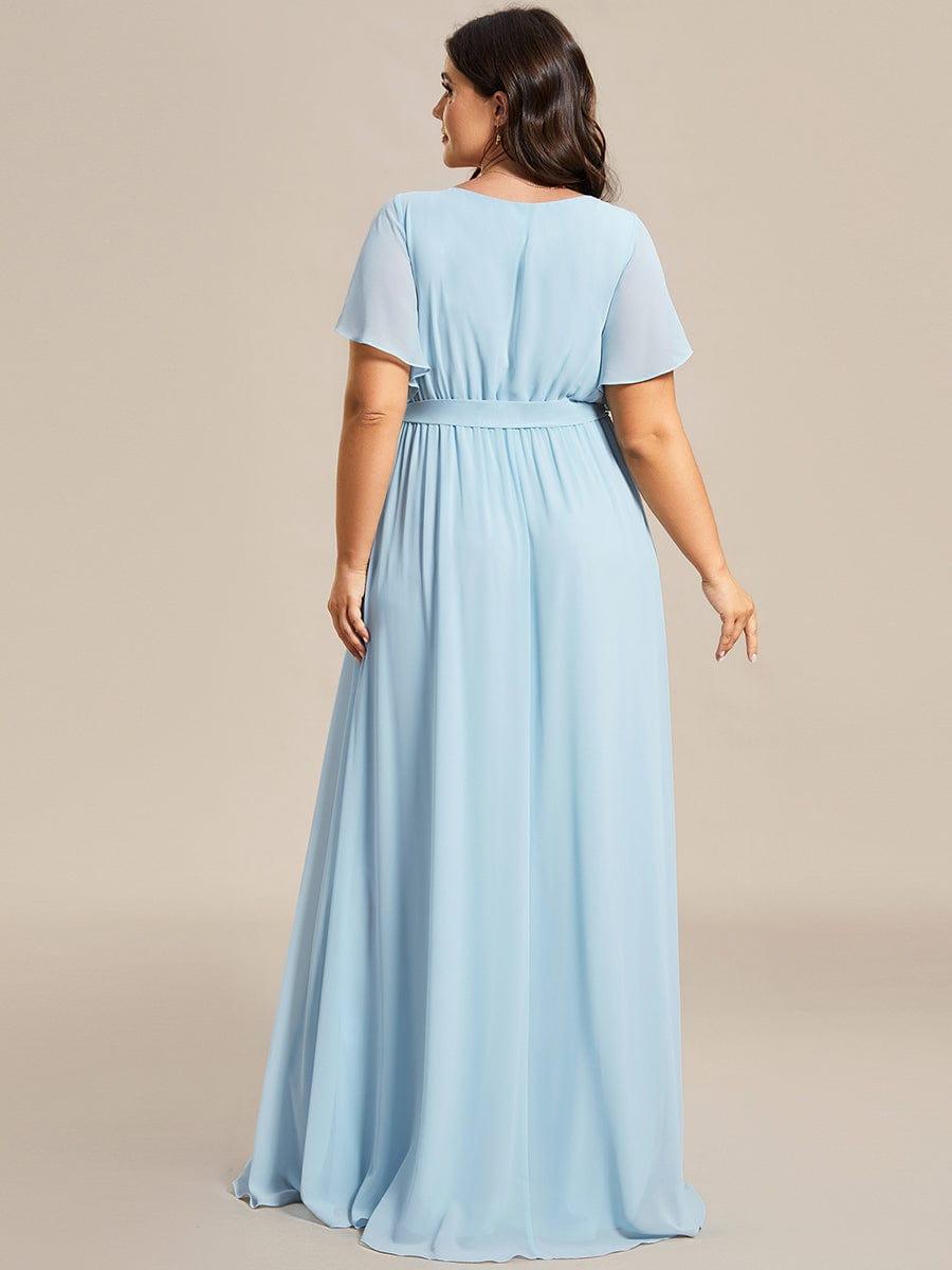 Plus Size Chiffon Tie-Waist Evening Dress