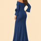 Plus Size Mother of the Bride Gown with Sculpted Flower Detail and Feminine Silhouette