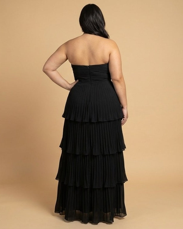 Chantarae Plus Size Elegant Chiffon Bridesmaid Dress with Flowing Silhouette for Wedding -N0375