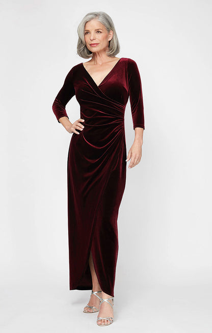Plus Laurie Surplice Neckline Velvet Dress