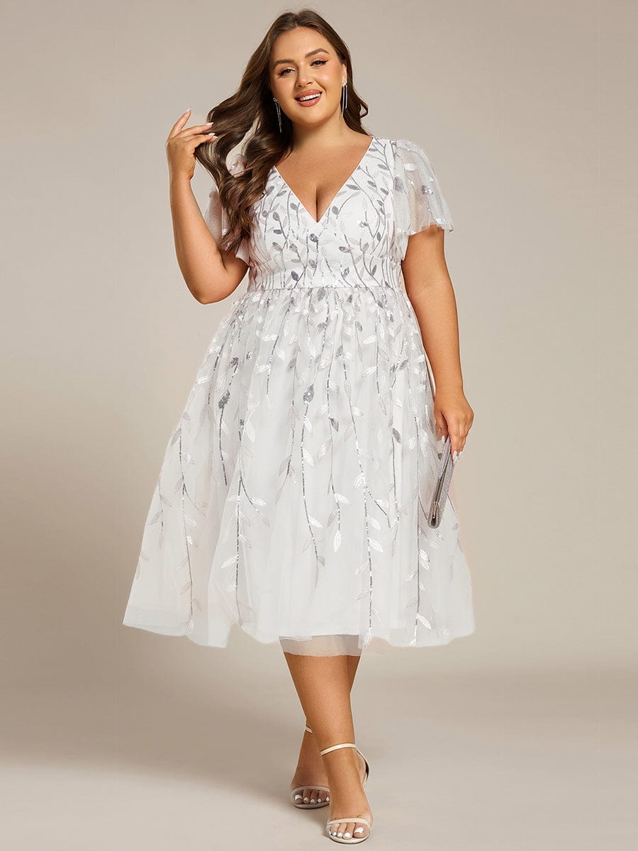 Plus Size Sparkly Midi Cocktail Dress
