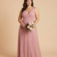 Silvarelle Minimalist Plus Size Sheath Bridesmaid Dress with Soft Chiffon for Wedding -N0365