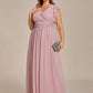 Plus Size Chiffon Pleated A-Line Back Cutout Bridesmaid Dress