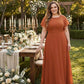 Avenleigh Plus Size Classic A-Line Chiffon Bridesmaid Dress Floor Length for Wedding - N0330