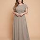 Avenleigh Plus Size Romantic A-Line Chiffon Pleated Bridesmaid Dress for Wedding - N0328