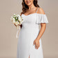 Plus Size Cold Shoulder Formal Bridesmaid Dress with Side Slit