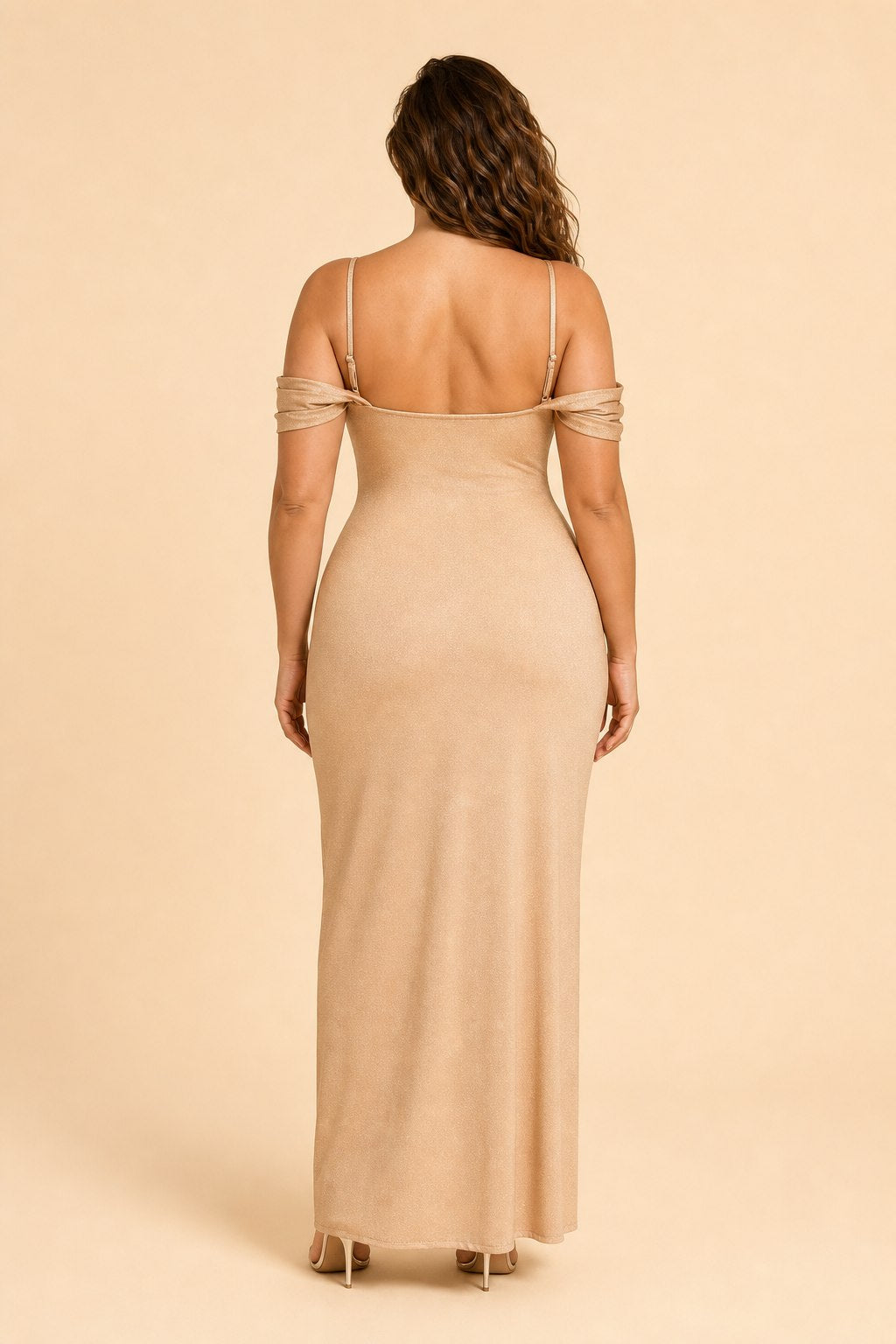 Bridesmaid Maxi Dress with Detachable Bra and Flattering Slit