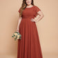 Avenleigh Timeless Chiffon A-Line Plus Size Bridesmaid Dress Ruched Waist - N0331