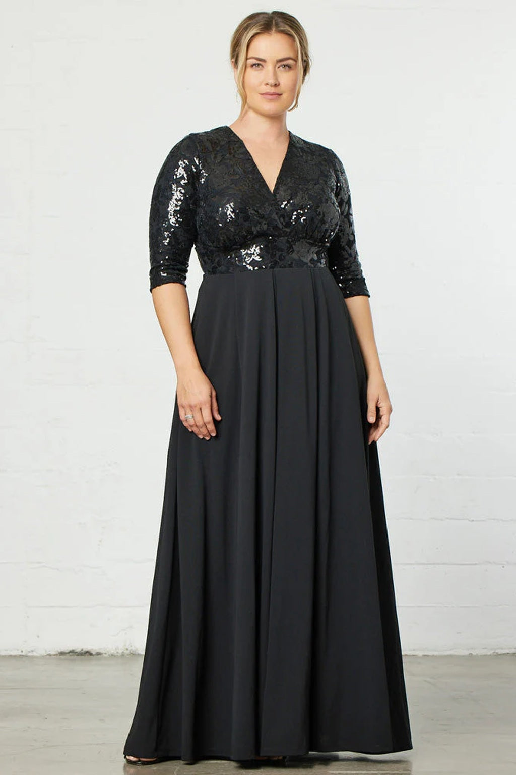 Paris Pleated Sequin Gown
