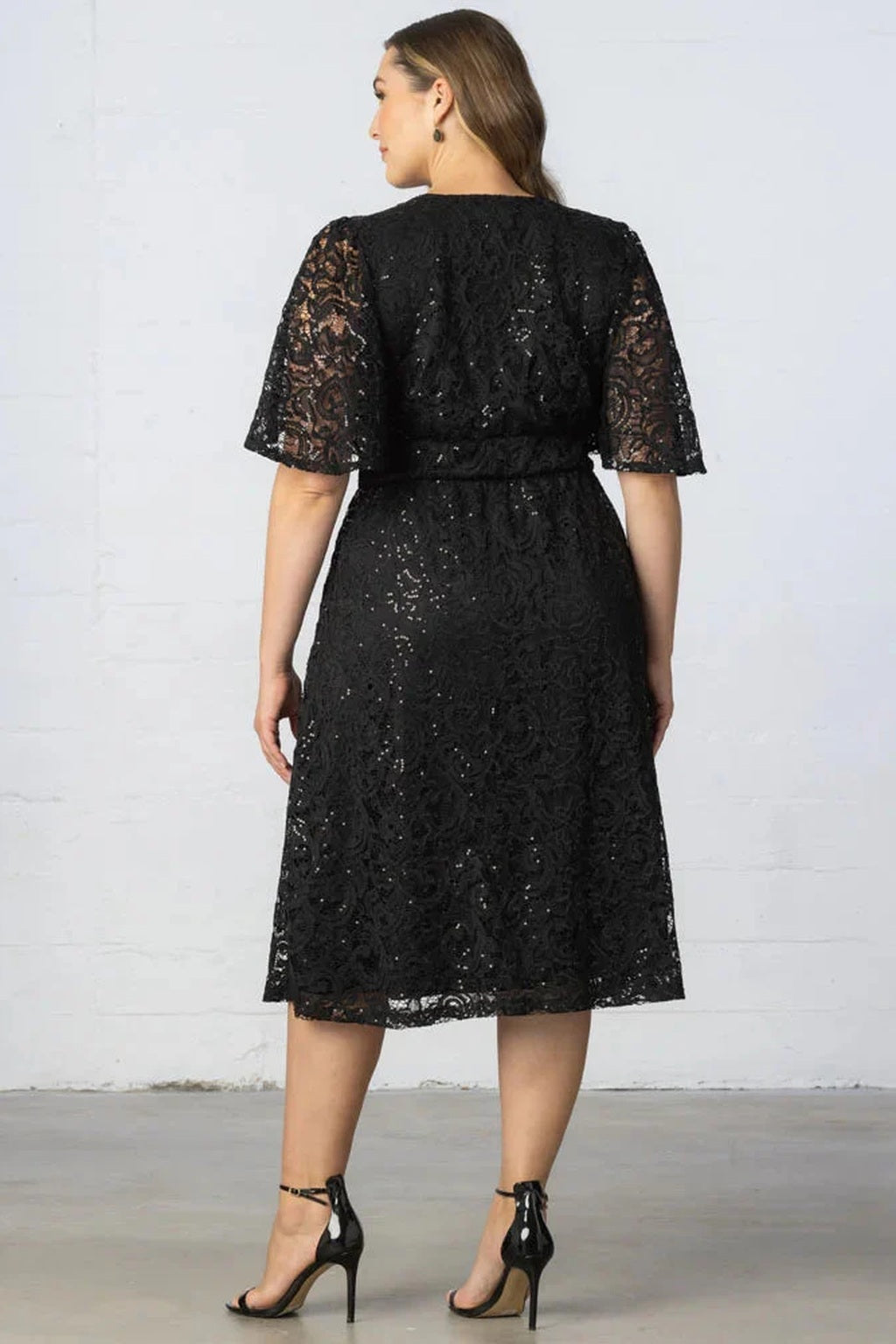 Starry Sequined Lace Cocktail Dress