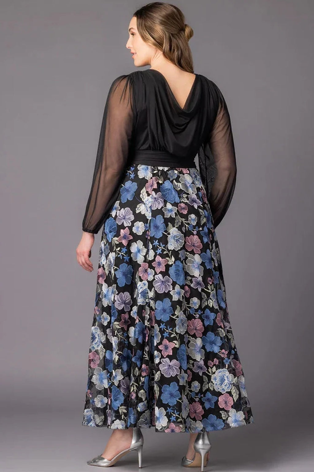 Isabella Embroidered Mesh Gown