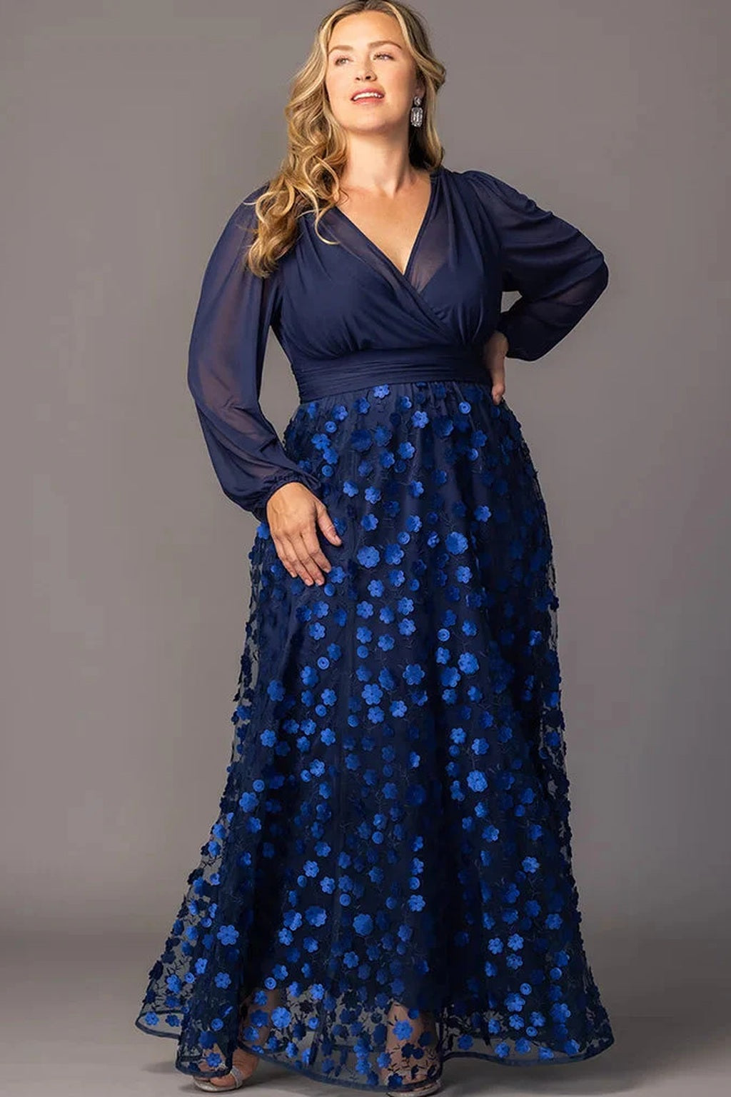 Blossoming Beauty Mesh Evening Gown