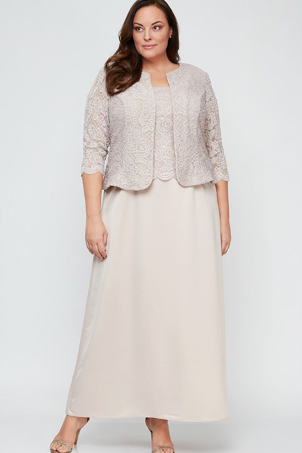Plus Bethany Glitter Lace Jacket Dress