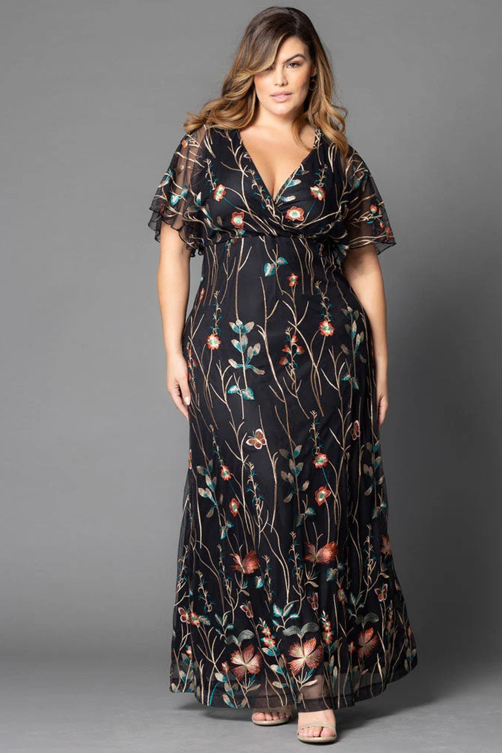 Embroidered Elegance Evening Gown