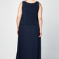 Plus Glitter Jacquard Knit Jacket Dress with Mandarin Neckline